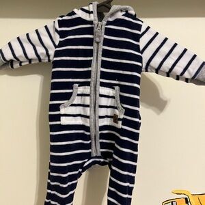 Carter's Navy and White Striped Bodysuit